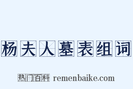 杨夫人墓表组词是什么意思的图片